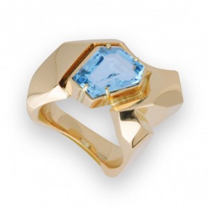 aquamarijn ring met eigen goud