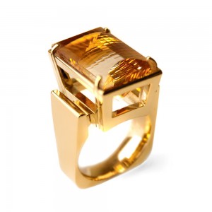 unieke ring met citriensteen