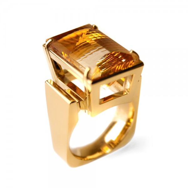 unieke ring met citriensteen