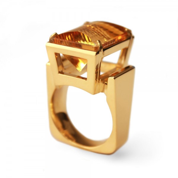 unieke ring met citriensteen