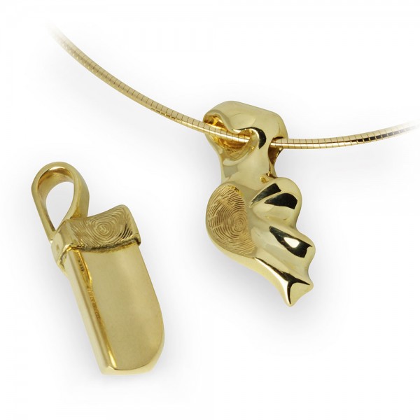 hanger met as en vingerafdruk