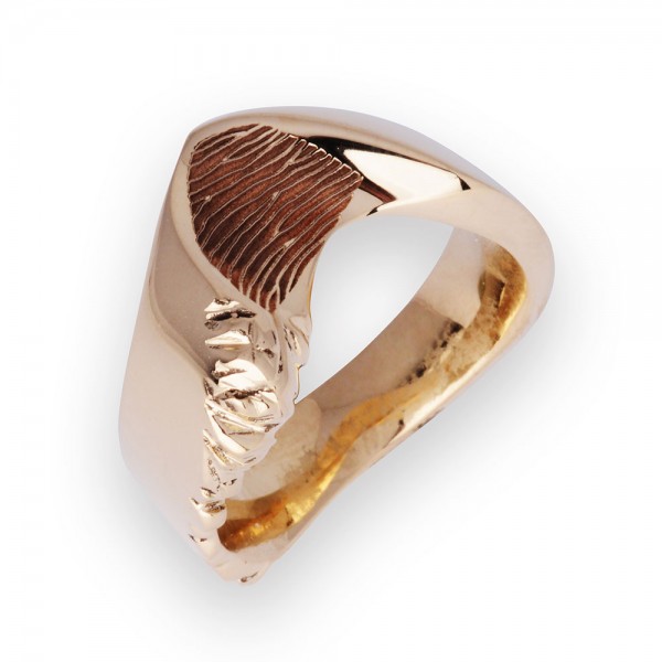 ring met vingerafdruk